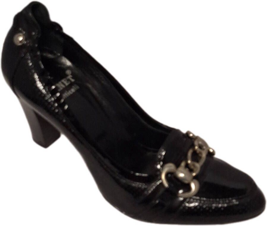 HORNET by BOTTICELLI HORNETby Botticelli- LUXE PUMPS -BLACK- LEER- GESPDECORATIE