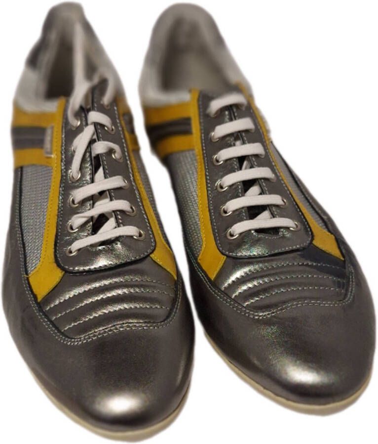 HORNETbyBOTTICELLI HORNETby Botticelli- SNEAKER-OSLO-ACCIATO-LEER-SILVER YELLOW