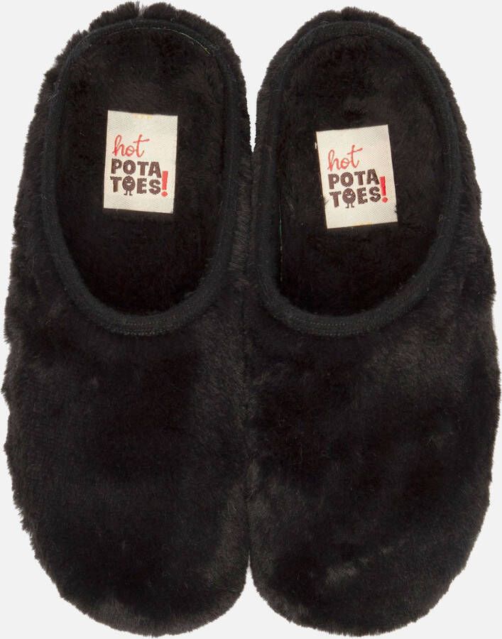 Hot Potatoes kids pantoffels Zwart Imitatiebont 35 - Foto 3