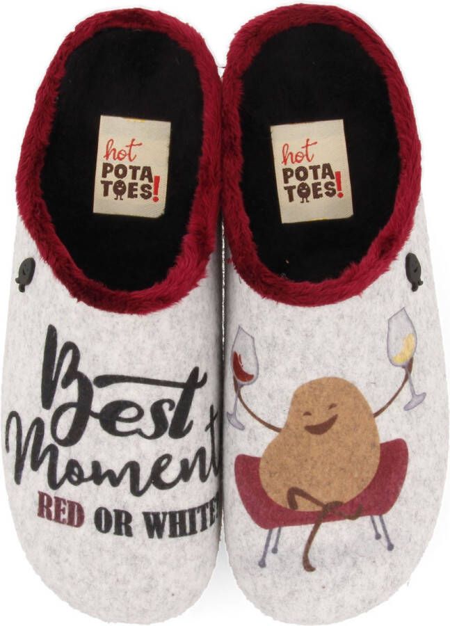 Hot Potatoes Best Mo t Red Or White pantoffels grijs