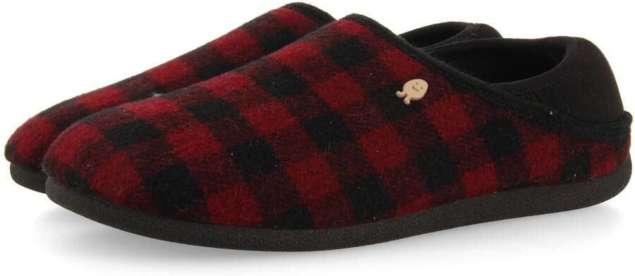 Hot Potatoes 92204 Pantoffels Heren Dichte sloffen met antislip zool Red