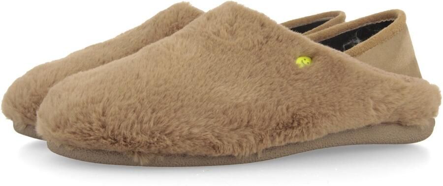 Hot Potatoes 92260 Pantoffels Dames Dichte sloffen met antislip zool Beige