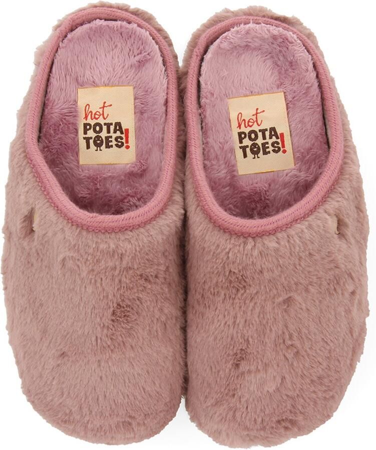 Hot Potatoes pantoffels oudroze Meisjes Imitatiebont 37