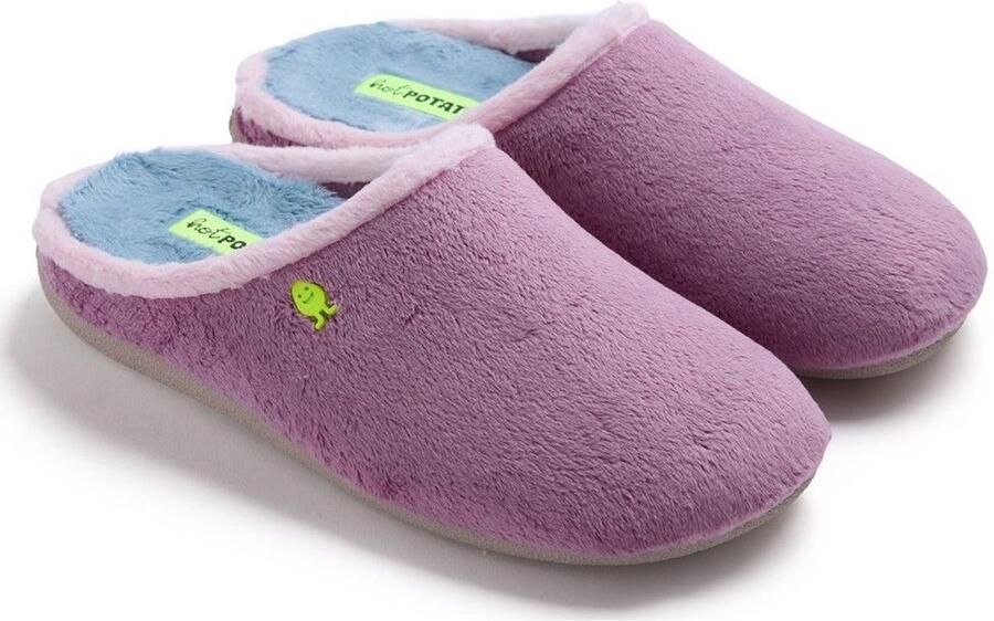 Hot Potatoes pantoffels dames roze warme huisschoenen met uitneembare zool