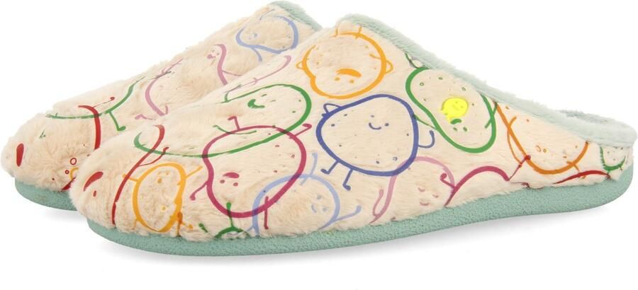 Hot Potatoes Taastrup Pantoffels Dames Open sloffen met antislip zool Beige