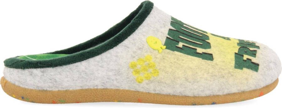 Hot Potatoes pantoffels met printopdruk grijs groen Textiel Printopdruk 36