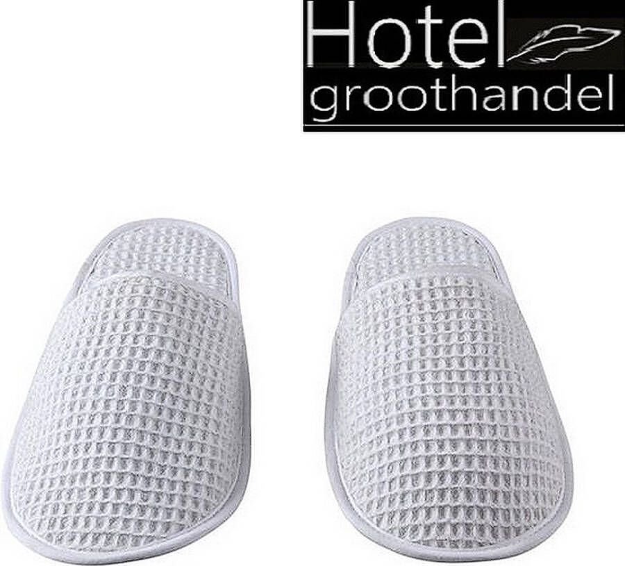 Hotelgroothandel.nl 4 Pack Badslippers waffel pique (4 paren) gesloten teen One - Foto 1