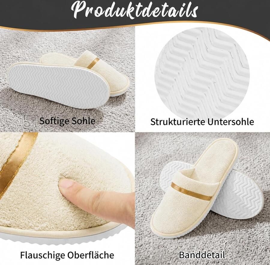 Hotelpantoffels Geel Wegwerp Pantoffels van Koraalstof Antislip Gastenpantoffels voor Hotel en Spa
