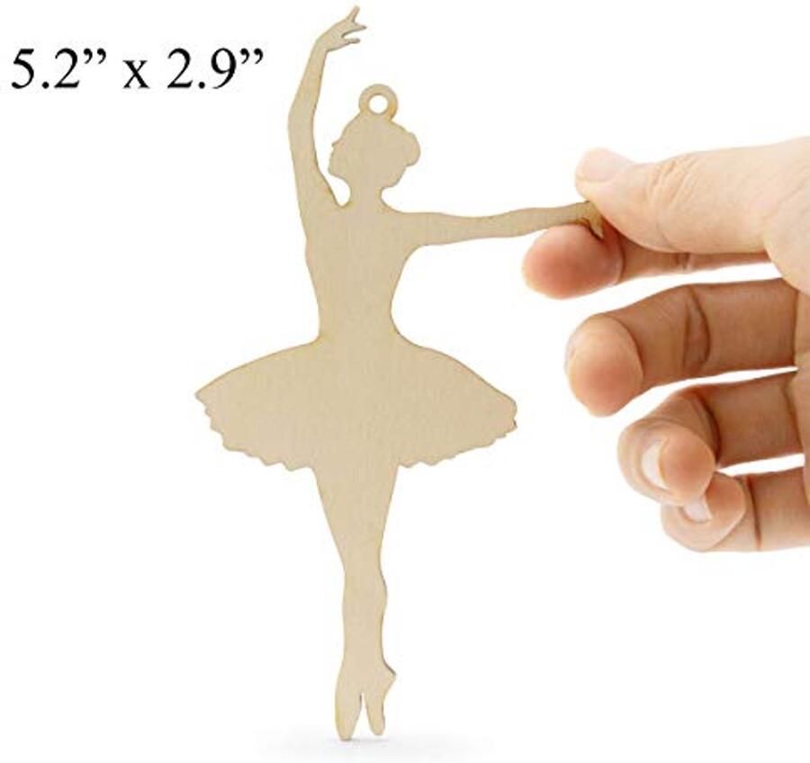 Houten Ballerina Silhouetten 20 Stuks in 4 Poses