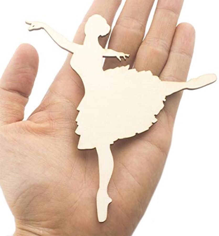 Houten Silhouet Ballerina Set 15 Stuks Natuur