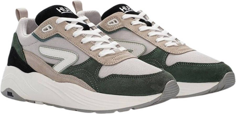 HUB Glide S43 chunky suède sneakers grijsgroen beige - Foto 2