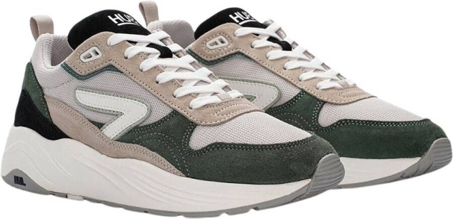 HUB Glide S43 chunky suède sneakers grijsgroen beige - Foto 3