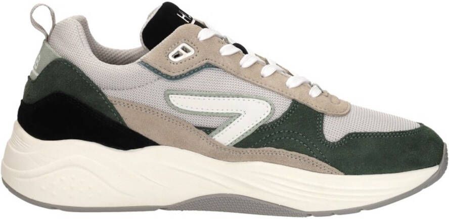 HUB Glide S43 chunky suède sneakers grijsgroen beige - Foto 3