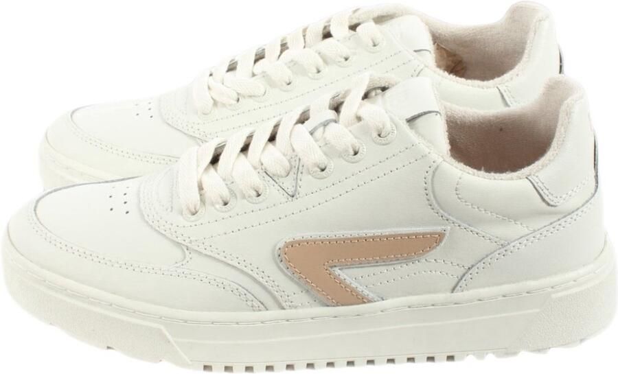 Hub Dames Sneakers Duke Wit Beige Echt Leer Terry Lining Ventilerende Insole Comfort & Premium Look - Foto 2