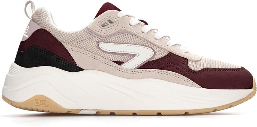 Hub GLIDE Coffee Mauve Off White Suede Dames