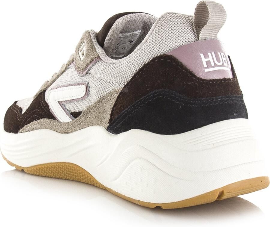 Hub GLIDE Coffee Mauve Off White Suede Dames - Foto 4