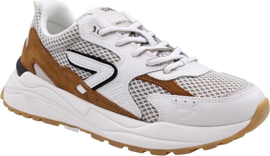 Hub Grid-m Sneakers Heren Leren Sneaker Wit