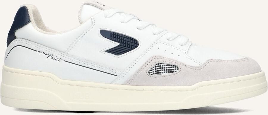 HUB MatchPoint leren sneakers wit donkerblauw