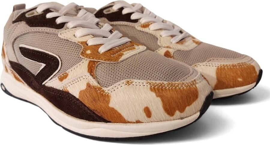 Hub Sneaker Wave Pony Bone Dark Coffee Cow
