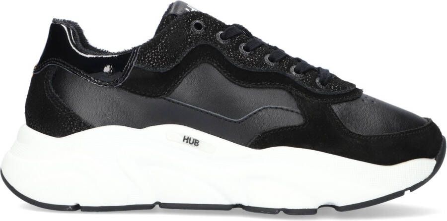 Hub Rock w Lage sneakers Leren Sneaker Dames Zwart