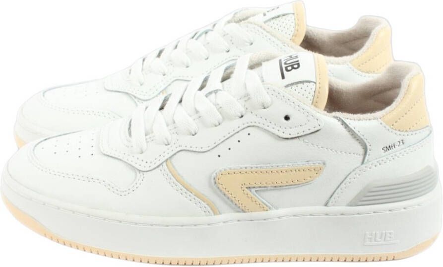 Hub Smash Dames Schoenen Wit Maat: 38.5 Leer Foot Locker
