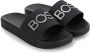 BOSS Kidswear Slippers met logo-reliëf Zwart - Thumbnail 1