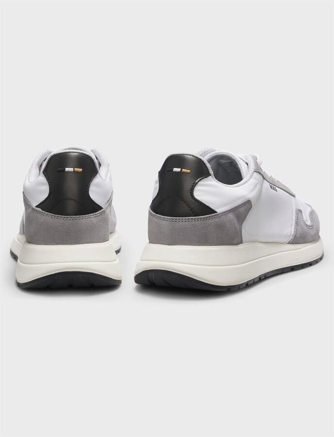 Hugo Boss schoenen BOSS Black wit sneakers met grijze leren afwerking