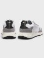 Hugo Boss schoenen BOSS Black wit sneakers met grijze leren afwerking - Wit