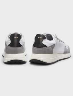 Hugo Boss schoenen BOSS Black wit sneakers met grijze leren afwerking