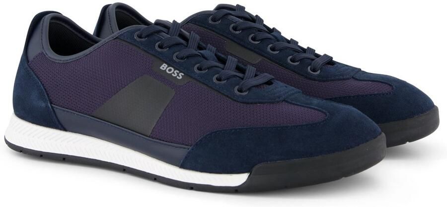 Boss low top sneakers met leer model 'Nitan'