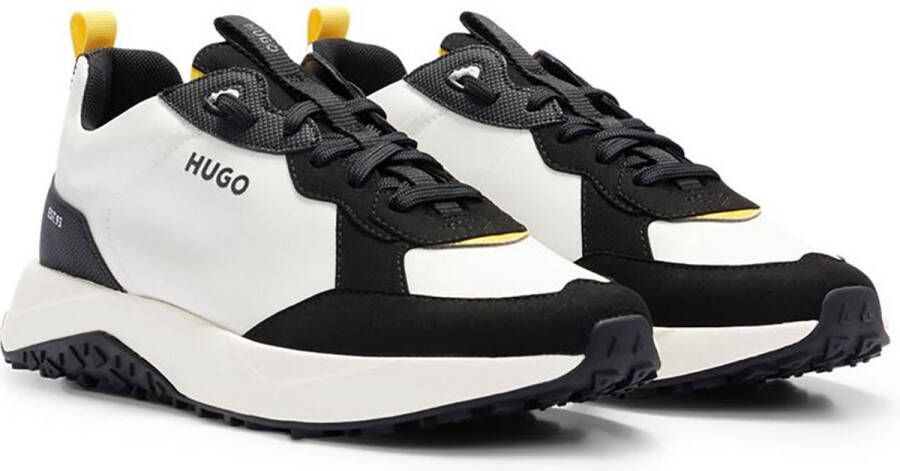 Hugo Boss Witte Runner Sneakers Logo Rubberen Zool White Heren