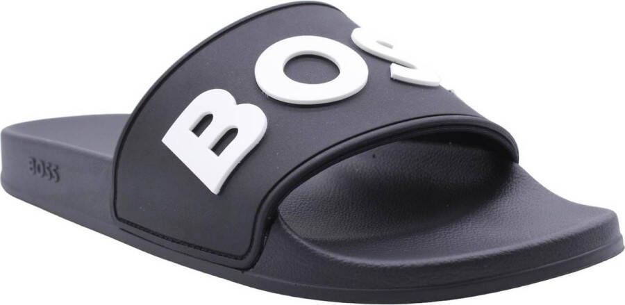 Hugo Boss Zwarte Polyester Heren Slippers Black Heren