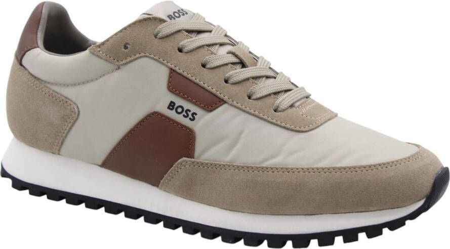 Hugo Boss Beige High Top Stoffen Sneakers Beige Heren