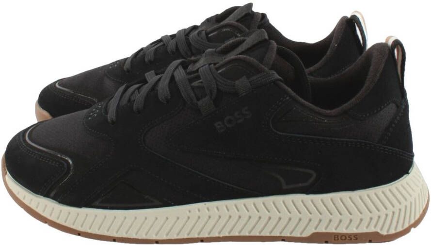 Hugo Boss Verfijnde zwarte sneakers met exclusieve stijl Black Heren