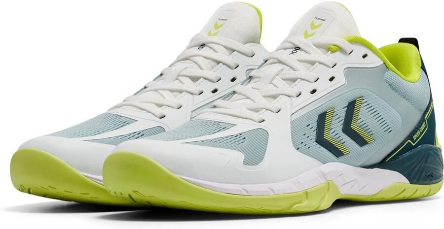 Hummel Hallenschuhe Handball Speed Court 228236 White Green Yellow