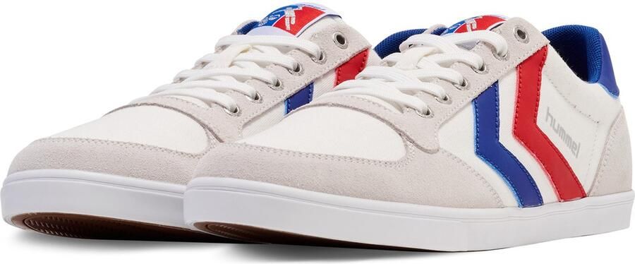 Hummel Slimmer Stadil Low Unisex Sneaker Schoenen 063512 9228 Wit Blauw Rood - Foto 2