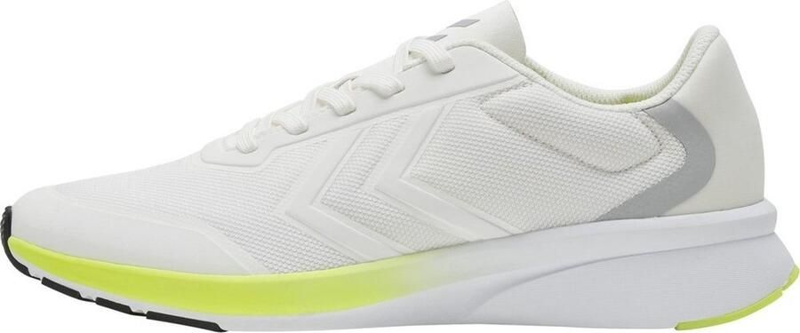 Hummel platte sneaker Flow Breather Wit Veiligheidsgeel