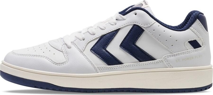 Hummel platte sneaker St. Power Play Rt Wit Marineblauw