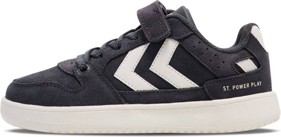 Hummel Kinder Sneakers low St. Power Play Suede Jr White Obsidian Black
