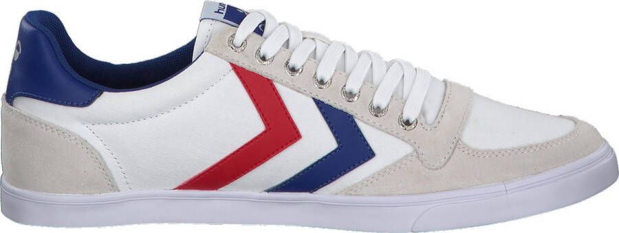 Hummel Slimmer Stadil Low Unisex Sneaker Schoenen 063512 9228 Wit Blauw Rood - Foto 4