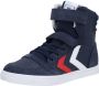 Hummel Slimmer Stadil Leren Hoge Schoenen Blauw - Thumbnail 1