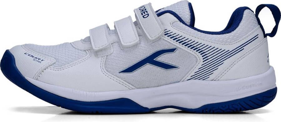 Hundred Court Star Non-Marking Badminton Schoenen voor Jongens (Wit Marineblauw Lichtgewicht X-Cushion Bescherming Geschikt voor Binnen Tennis Squash Tafeltennis Basketbal & Padel