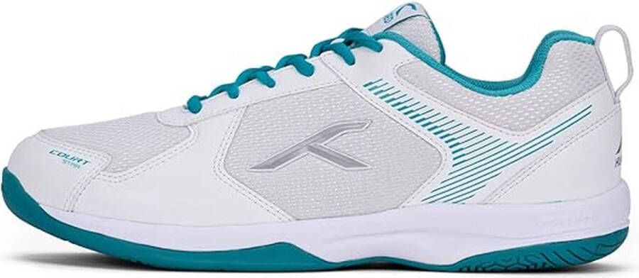 Hundred Court Star Non-Marking Professionele Badminton Schoenen voor Heren (Wit lichtgroen X-Cushion Bescherming Geschikt voor Binnen Tennis Squash Tafeltennis Basketbal & Padel
