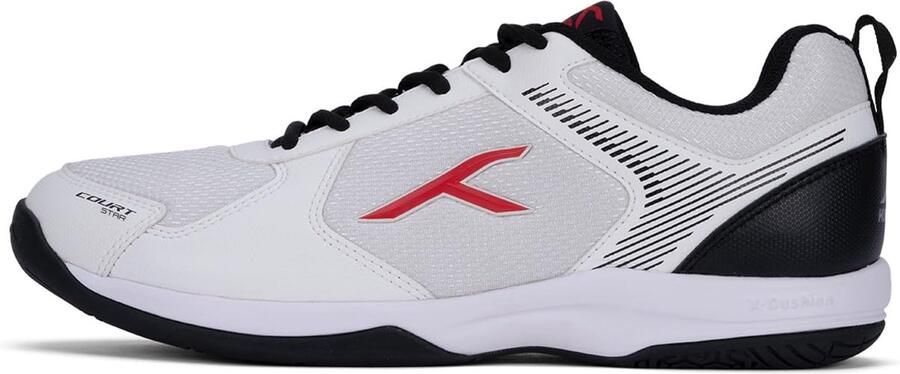 Hundred Court Star Non-Marking Professionele Badminton Schoenen voor Heren (Wit zwart X-Cushion Bescherming Geschikt voor Binnen Tennis Squash Tafeltennis Basketbal & Padel