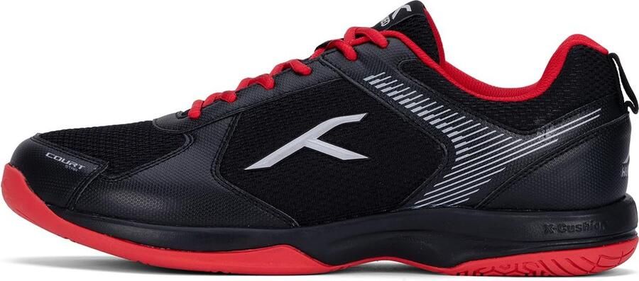 Hundred Court Star Non-Marking Professionele Badminton Schoenen voor Heren (Zwart Rood X-Cushion Bescherming Geschikt voor Binnen Tennis Squash Tafeltennis Basketbal & Padel Vaderdagcadeau