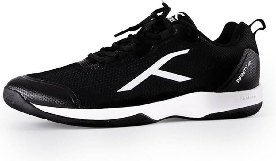 Hundred Infinity Pro Badminton Schoenen Indoor Sport Schoeisel Zwart & Wit Lichtgewicht Non-Marking Zool Anti-Slip Grip & Dempende Tussenzool Ademend Gebreid Bovenwerk