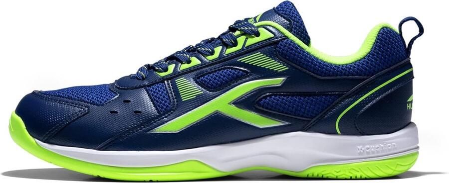 Hundred Raze Non-marking professionele badmintonschoenen voor heren (marineblauw limoen Materiaal Bovenwerk: Polyester Zool: Rubber Geschikt voor indoortennis squash tafeltennis basketbal en padel Vaderdagcadeau