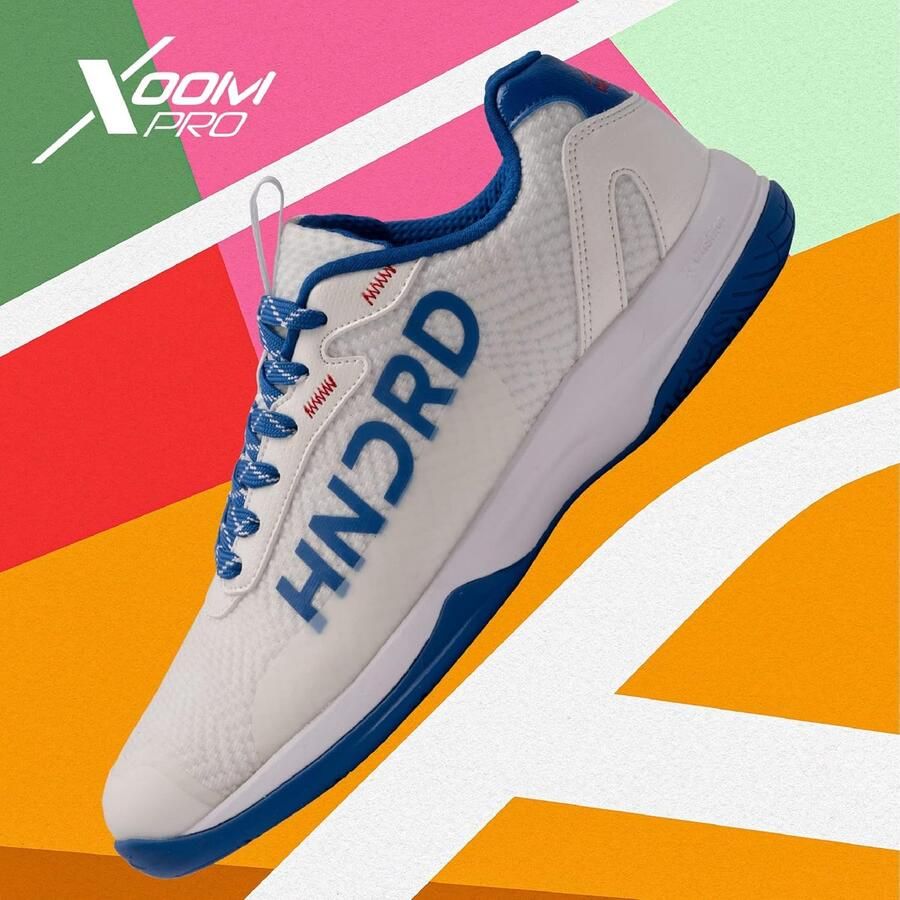Hundred Xoom Pro Non-Marking professionele badmintonschoenen voor heren (wit blauw Materiaal Bovenwerk: mesh TPU en synthetisch leer Zool: rubber en phylon
