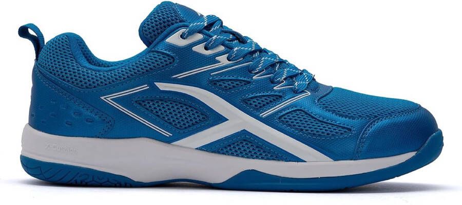 Hundred HONDERD Xoom Non-Marking professionele badmintonschoenen voor heren (blauw wit Materiaal Bovenwerk: Polyester Zool: Rubber Geschikt voor indoor badminton tennis squash tafeltennis basketbal en padel