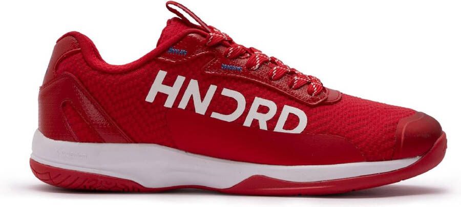 Hundred Xoom Pro non-marking professionele badmintonschoenen voor heren Materiaal: kunstleer Geschikt voor indoortennis squash tafeltennis basketbal en padel (rood wit )